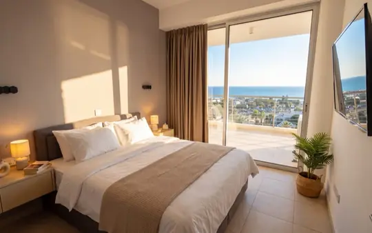 The Crown Marina Residence, Apt. 603, bedroom with sea view